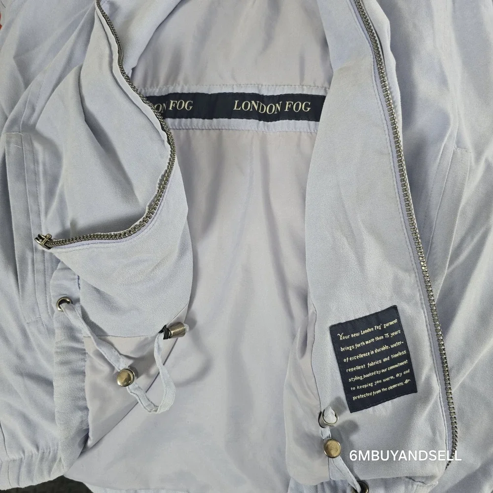 London‎ Fog Hooded Jacket Blue Full Zip Lightweight Windbreaker Coat 131300-511